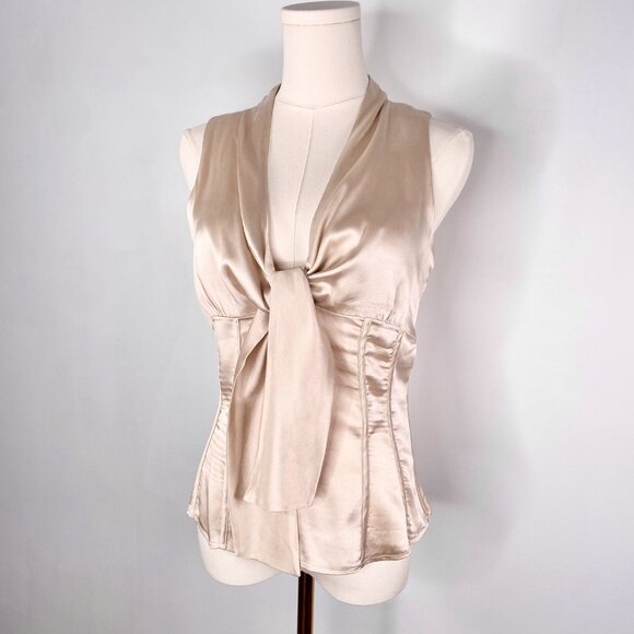 Adolfo Dominguez - Silk beige ribbon blouse - Picture 8 of 8